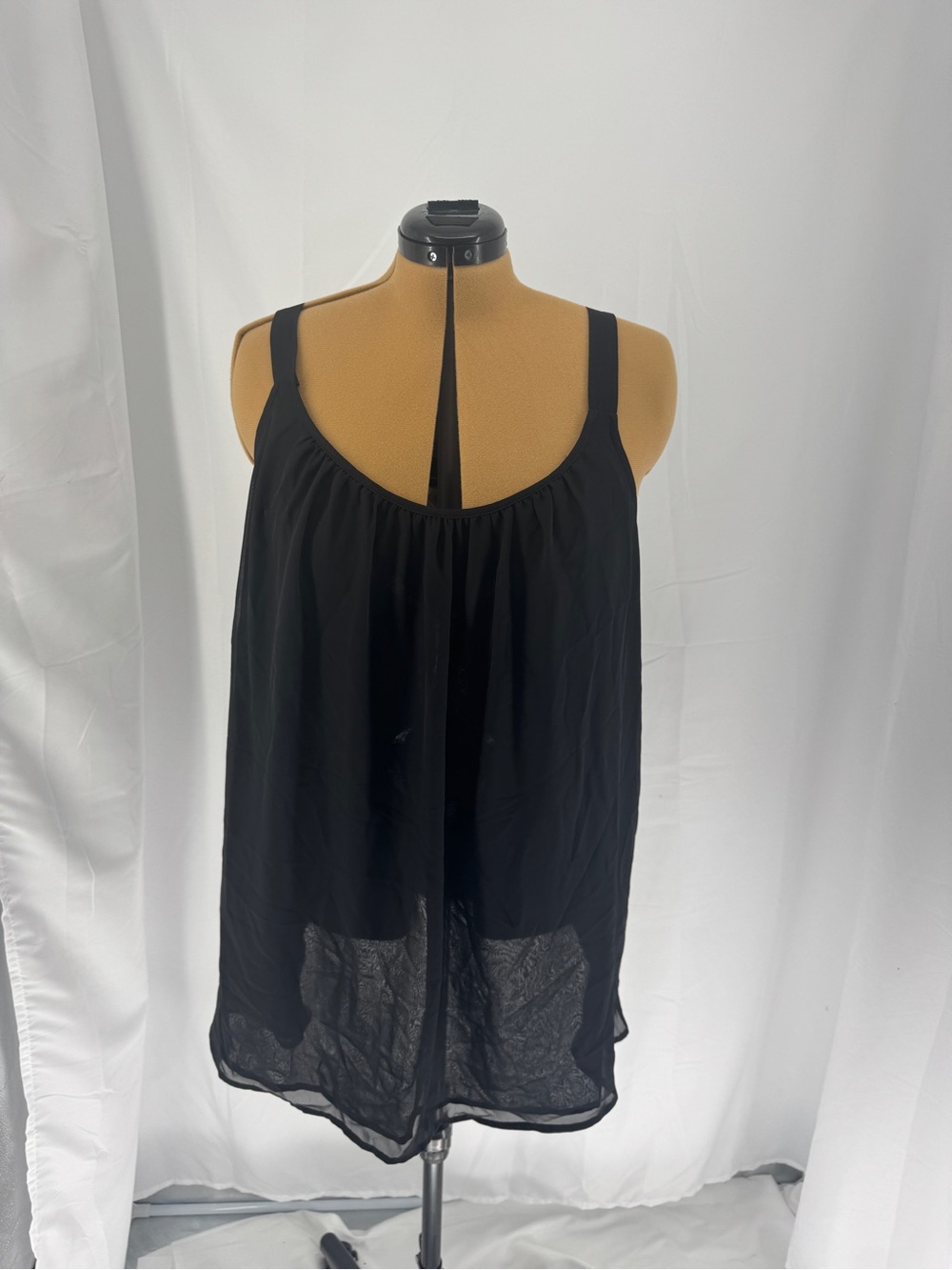 Black Women's Sleeveless Sheer Layered Camisole Size 26L NWT 0149